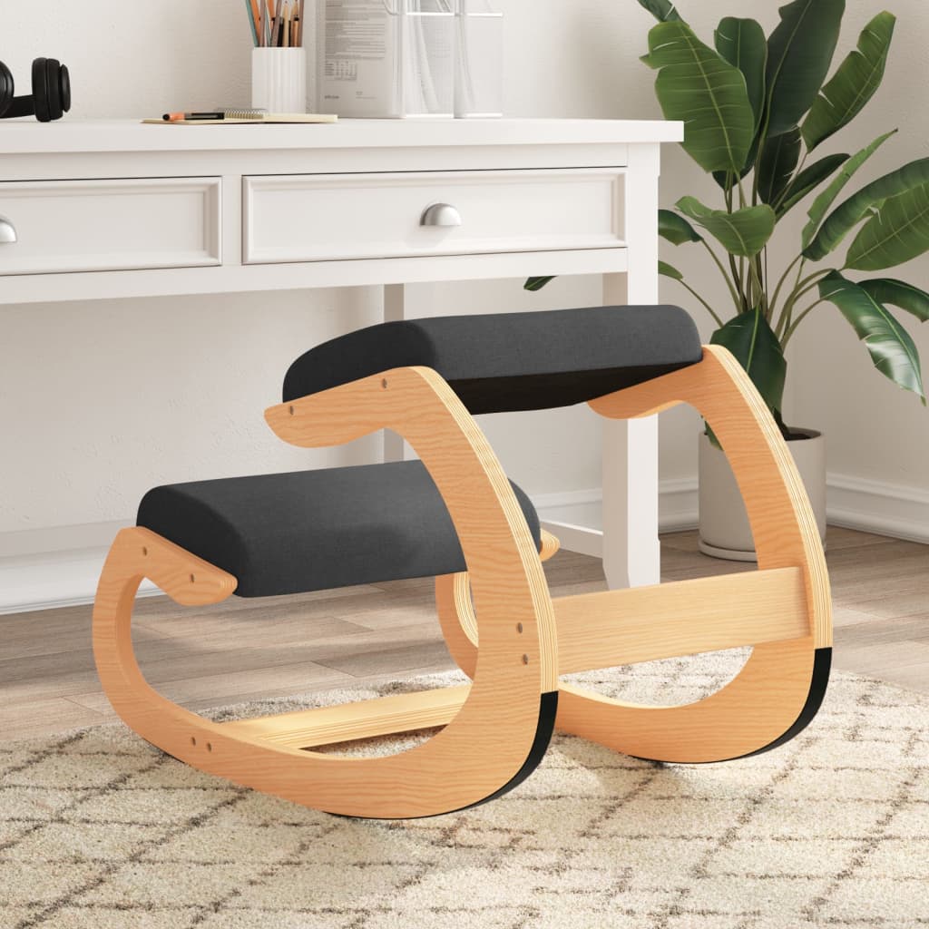 Chaise assis-genoux noir 55x84x55 cm contreplaqué de bouleau - XIOS