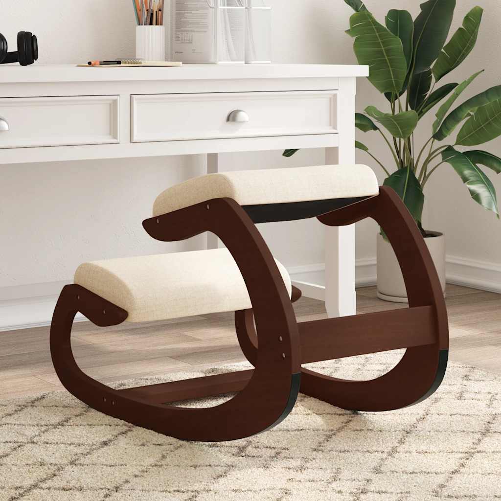 Chaise assis-genoux crème 55x84x55 cm contreplaqué de bouleau - XIOS