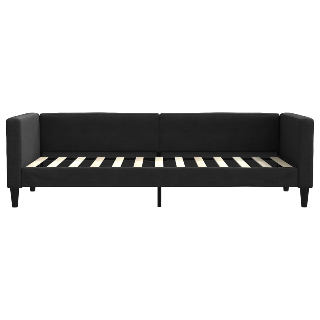 Lit de jour avec matelas noir 80x200 cm tissu - XIOS