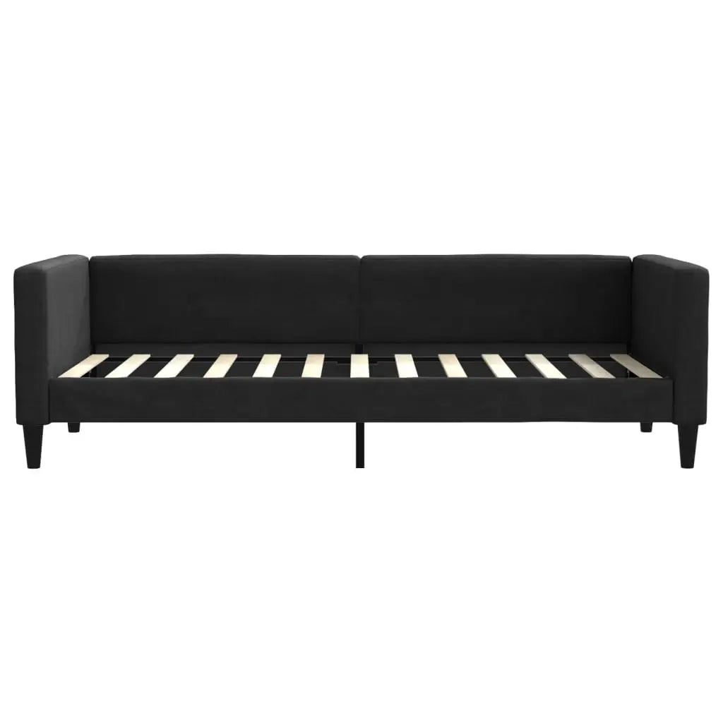 Lit de jour avec matelas noir 80x200 cm tissu - XIOS