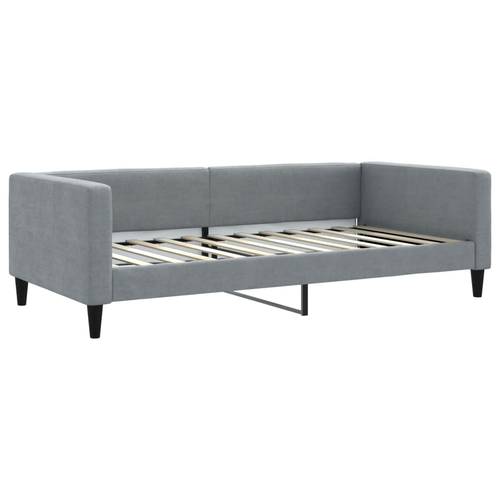 Lit de jour avec matelas gris clair 100x200 cm tissu - XIOS