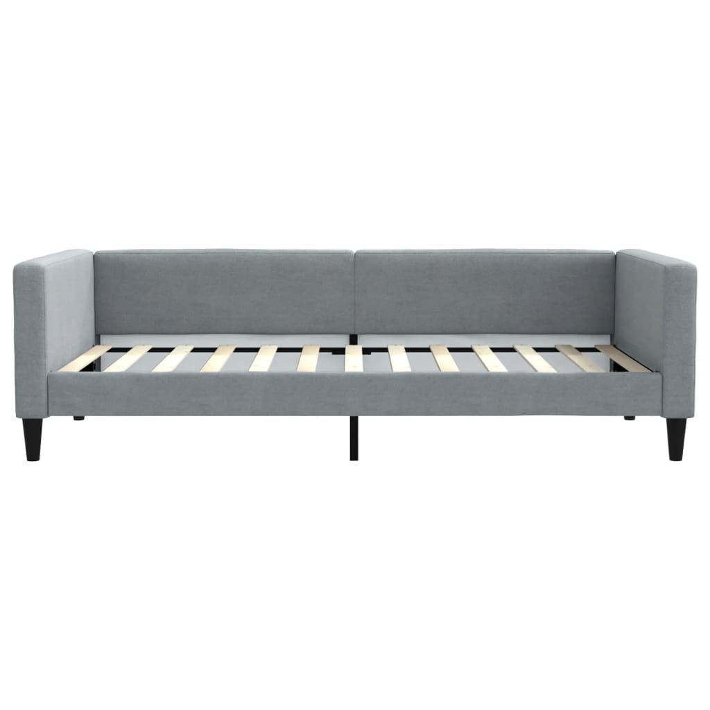 Lit de jour avec matelas gris clair 100x200 cm tissu - XIOS
