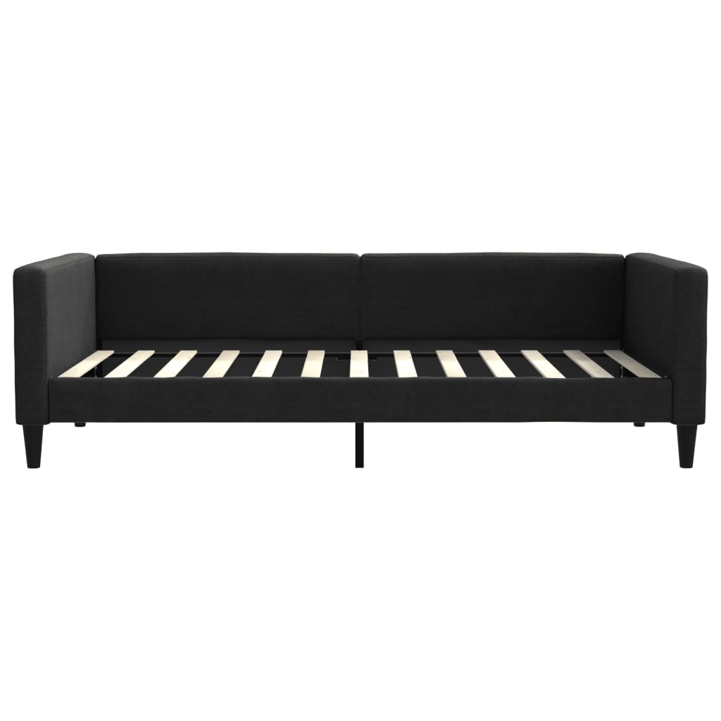 Lit de jour avec matelas noir 100x200 cm tissu - XIOS