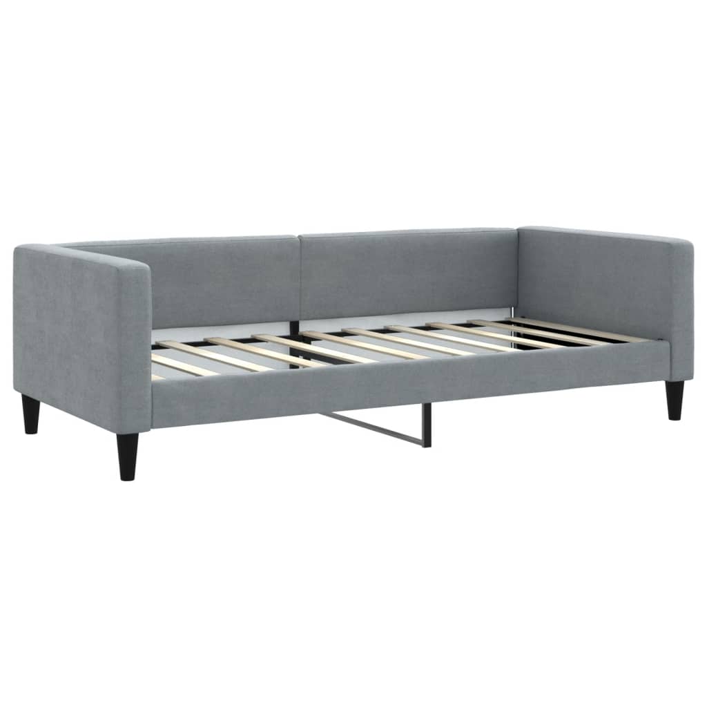 Lit de jour avec matelas gris clair 90x190 cm tissu - XIOS
