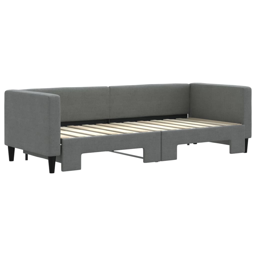 Lit de jour avec gigogne sans matelas gris foncé 80x200 cm - XIOS