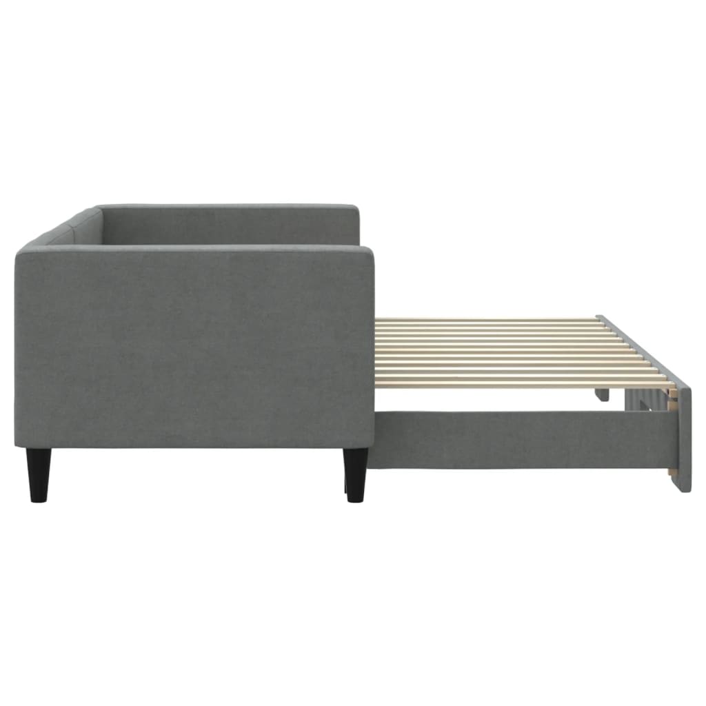 Lit de jour avec gigogne sans matelas gris foncé 80x200 cm - XIOS