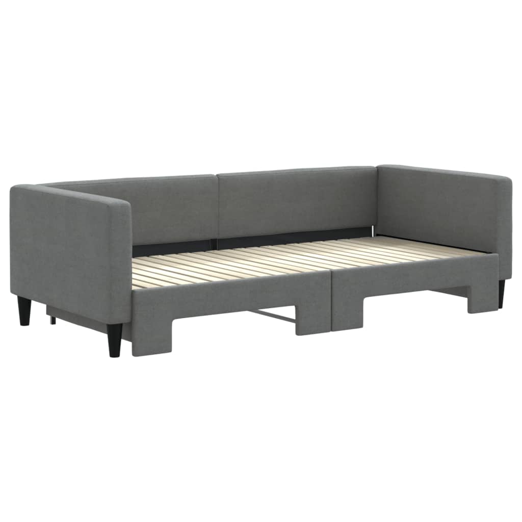 Lit de jour avec gigogne sans matelas gris foncé 90x200 cm - XIOS