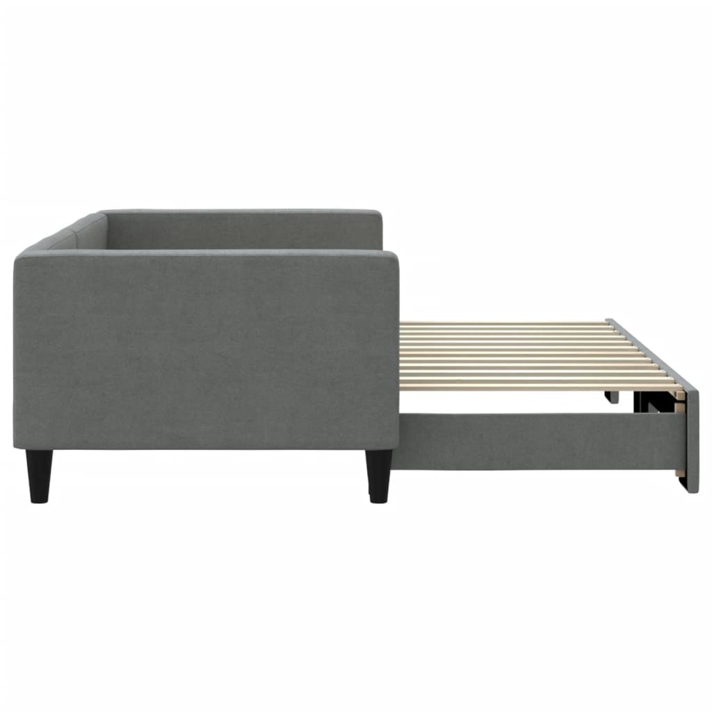 Lit de jour avec gigogne sans matelas gris foncé 90x200 cm - XIOS