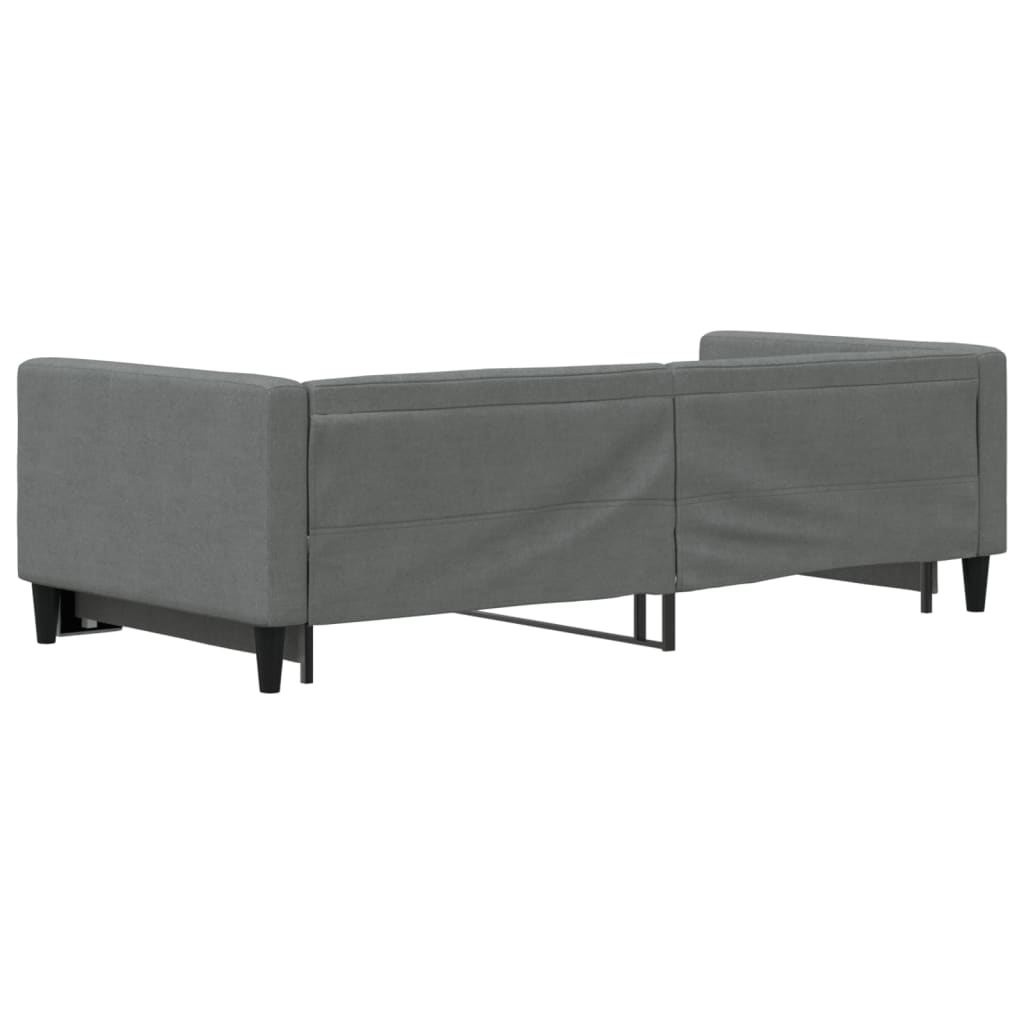 Lit de jour avec gigogne sans matelas gris foncé 90x200 cm - XIOS