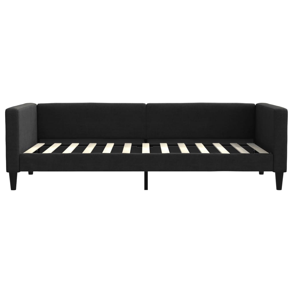 Lit de jour avec gigogne sans matelas noir 90x200 cm