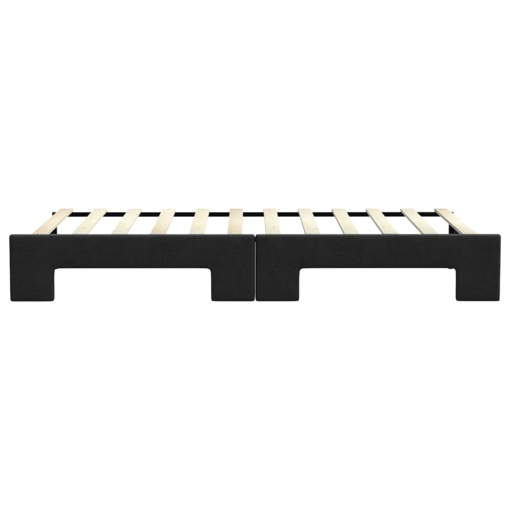 Lit de jour avec gigogne sans matelas noir 90x200 cm
