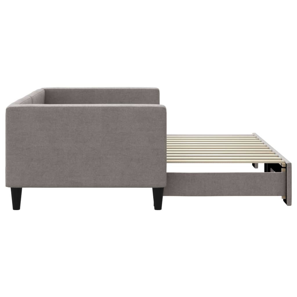 Lit de jour avec gigogne sans matelas taupe 90x200 cm - XIOS