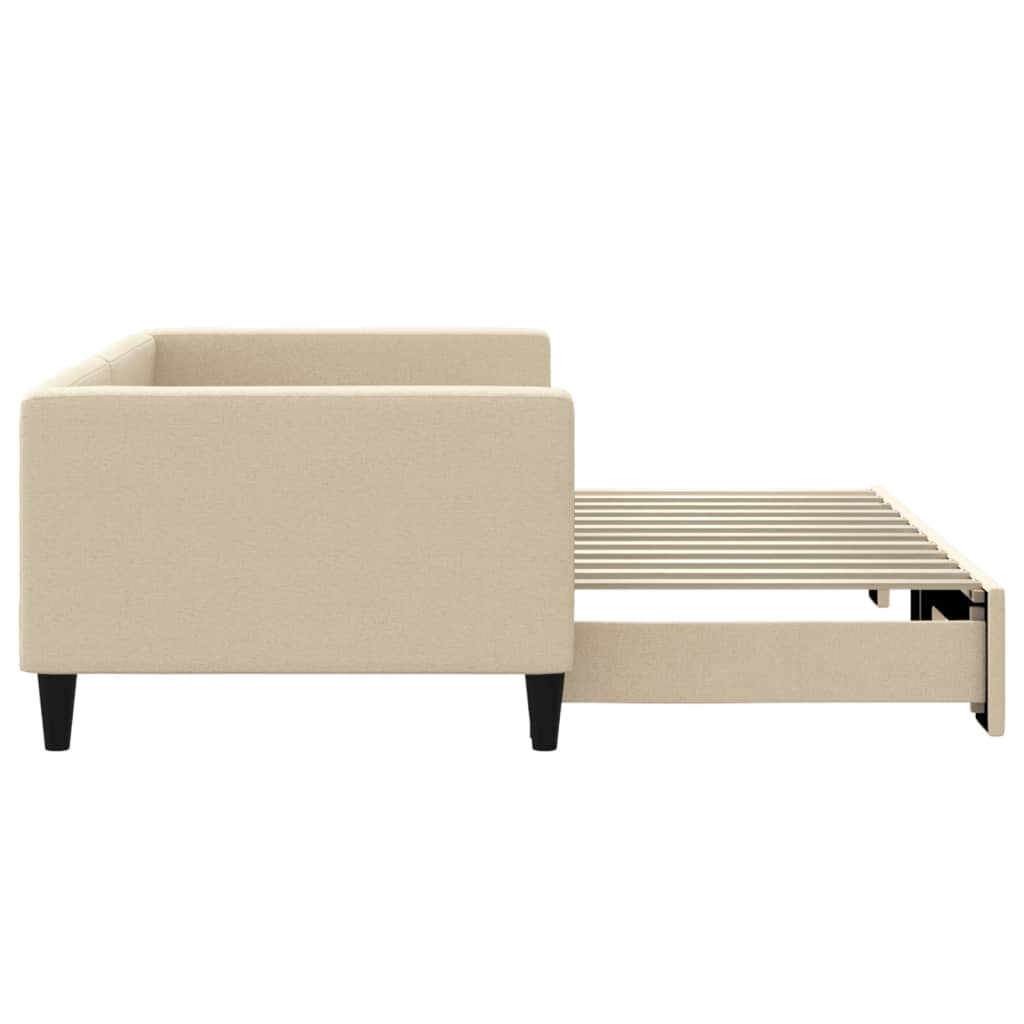 Lit de jour avec gigogne sans matelas crème 90x200 cm - XIOS