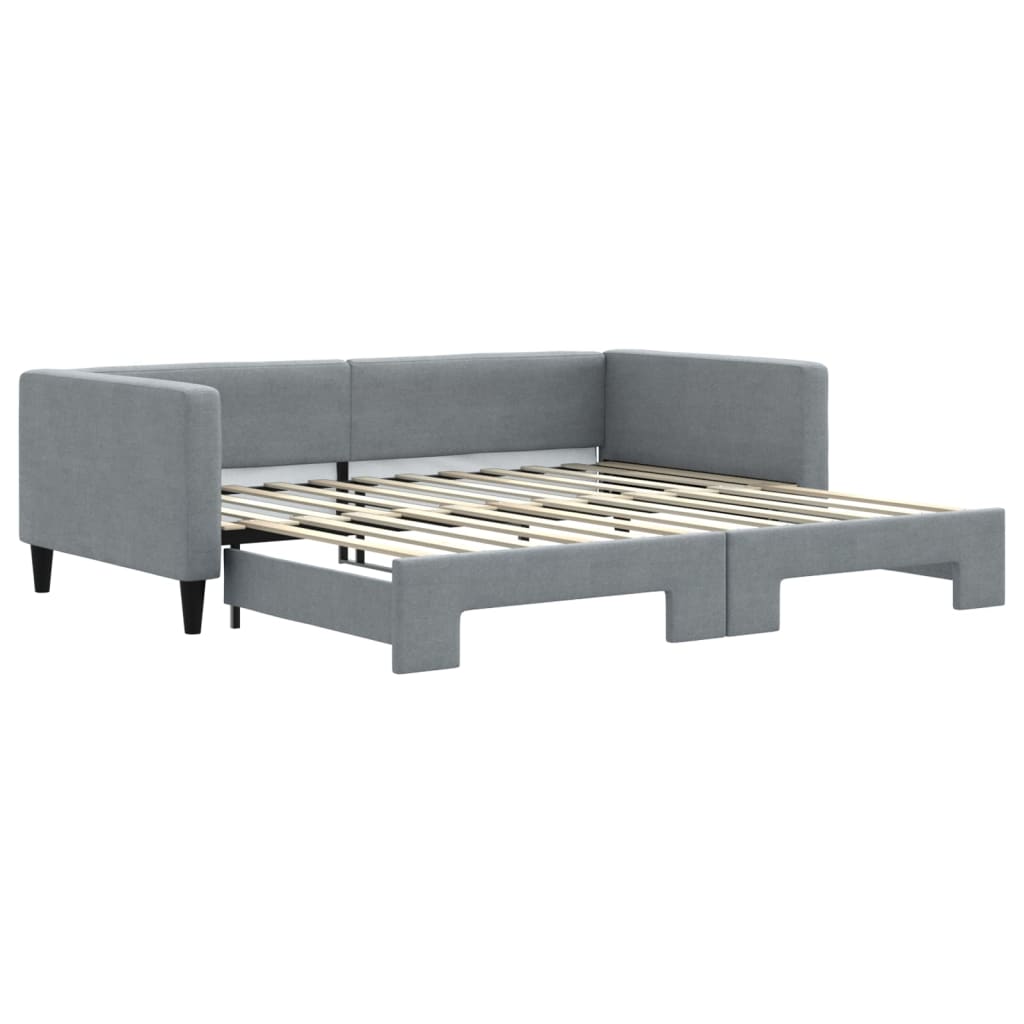 Lit de jour avec gigogne sans matelas gris clair 100x200 cm - XIOS