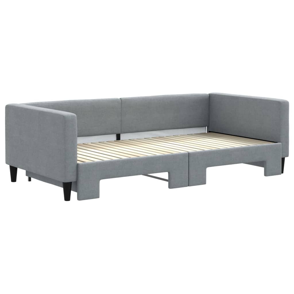 Lit de jour avec gigogne sans matelas gris clair 100x200 cm - XIOS