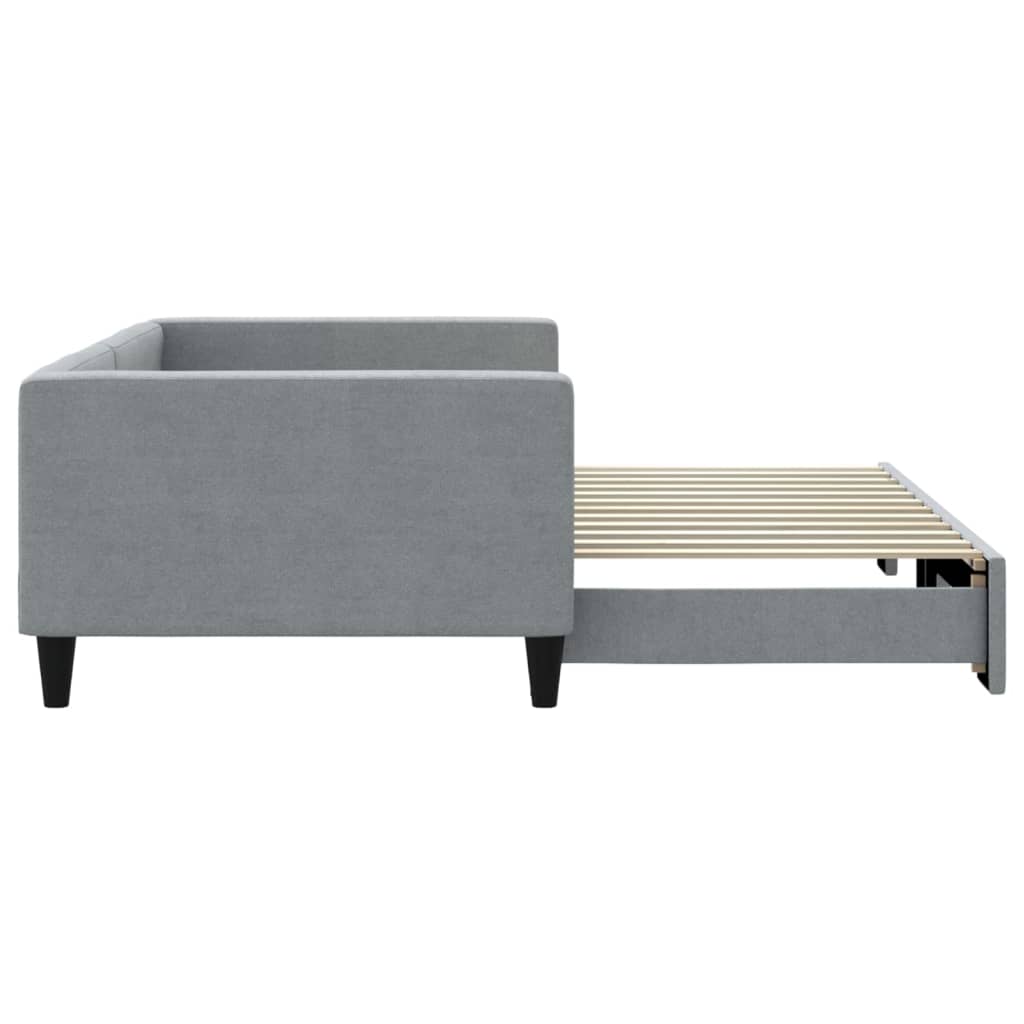Lit de jour avec gigogne sans matelas gris clair 100x200 cm - XIOS