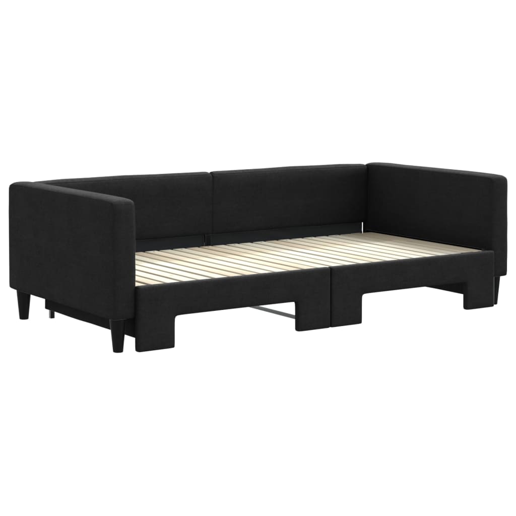 Lit de jour avec gigogne sans matelas noir 100x200 cm - XIOS