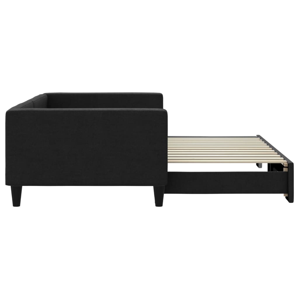 Lit de jour avec gigogne sans matelas noir 100x200 cm - XIOS