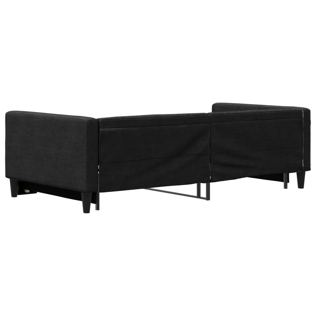 Lit de jour avec gigogne sans matelas noir 100x200 cm - XIOS