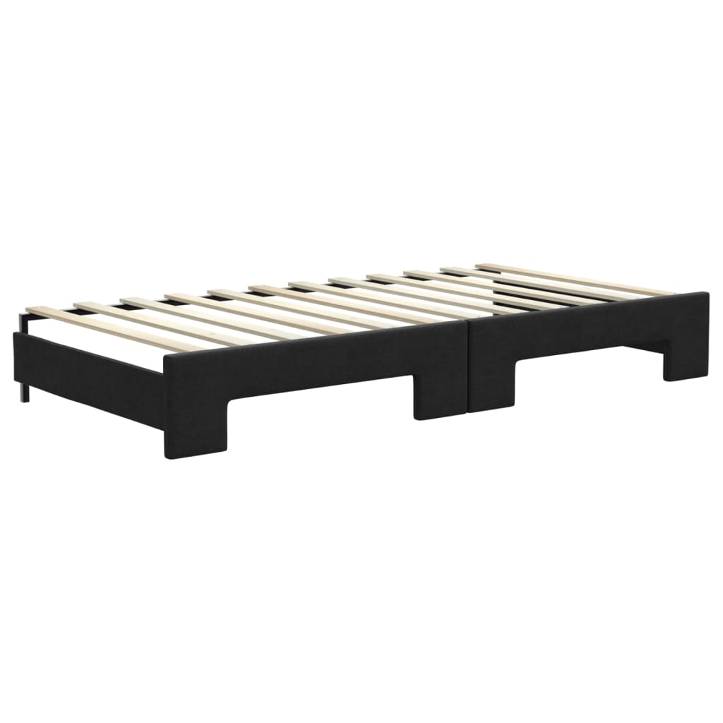 Lit de jour avec gigogne sans matelas noir 100x200 cm - XIOS