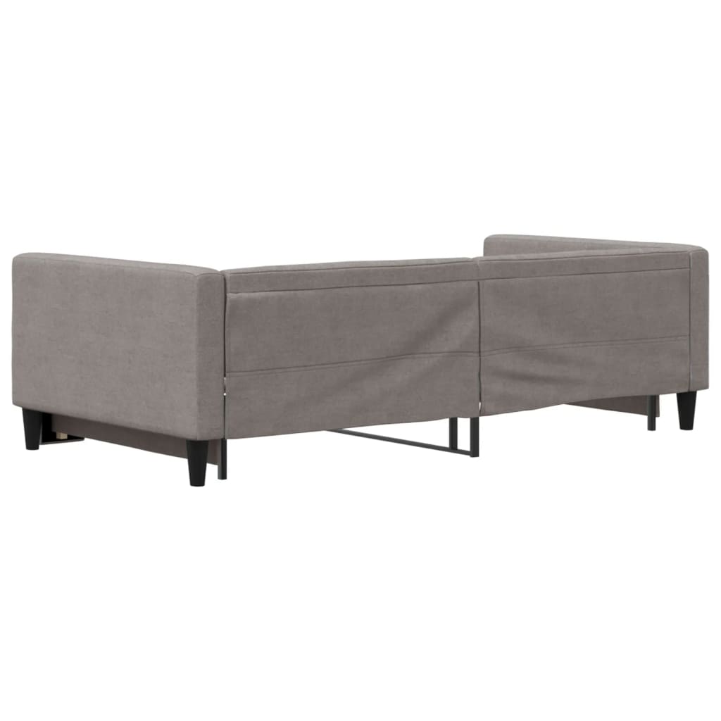 Lit de jour avec lit gigogne taupe 100x200 cm tissu - XIOS