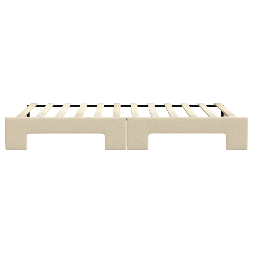 Lit de jour avec lit gigogne crème 100x200 cm tissu - XIOS