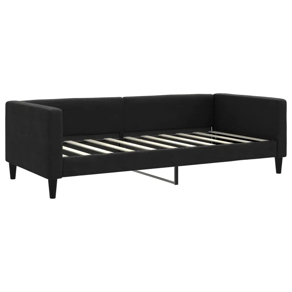 Lit de jour avec gigogne et matelas noir 90x190 cm tissu - XIOS
