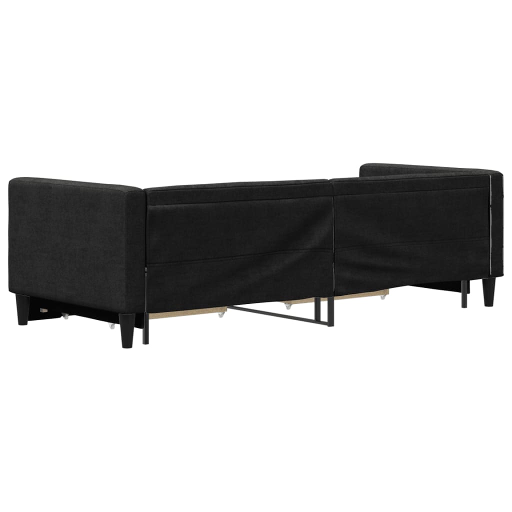 Lit de jour avec gigogne et tiroirs sans matelas noir 80x200 cm - XIOS