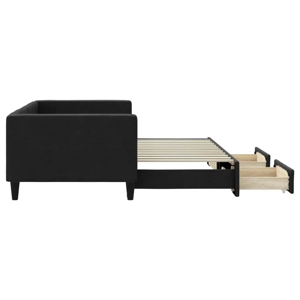 Lit de jour avec gigogne et tiroirs sans matelas noir 90x200 cm - XIOS