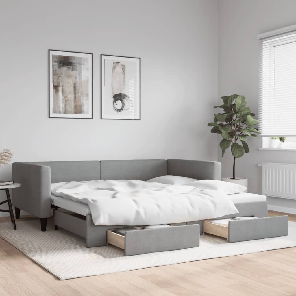Lit de jour avec gigogne et tiroirs sans matelas 100x200 cm - XIOS