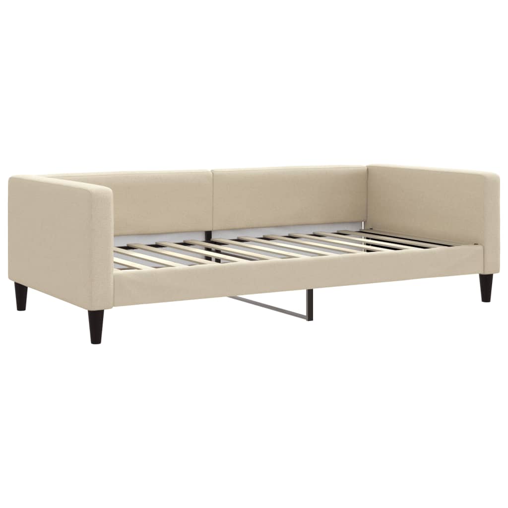 Lit de jour avec gigogne et tiroirs crème 100x200 cm tissu - XIOS