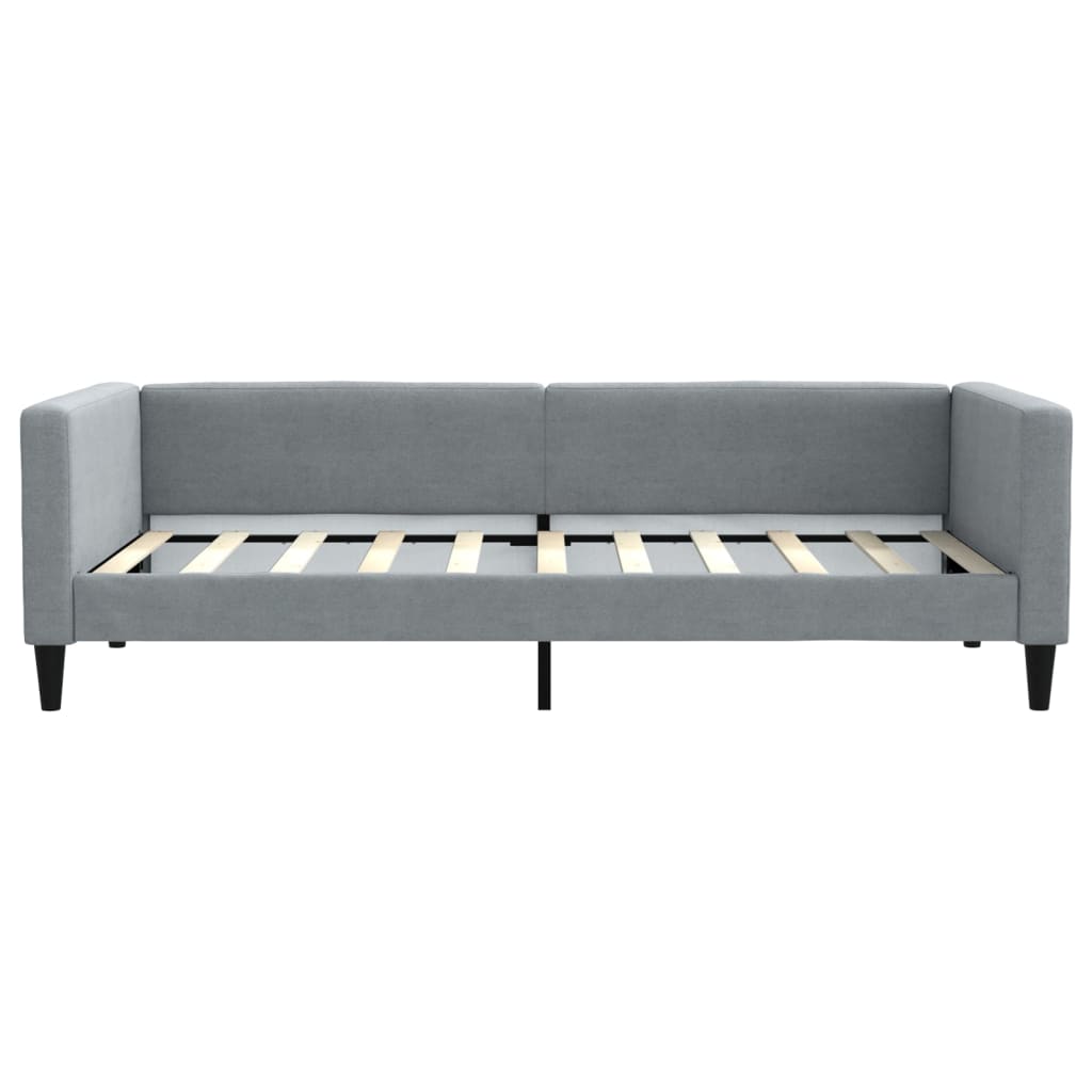 Lit de jour avec lit gigogne gris clair 100x190 cm tissu - XIOS