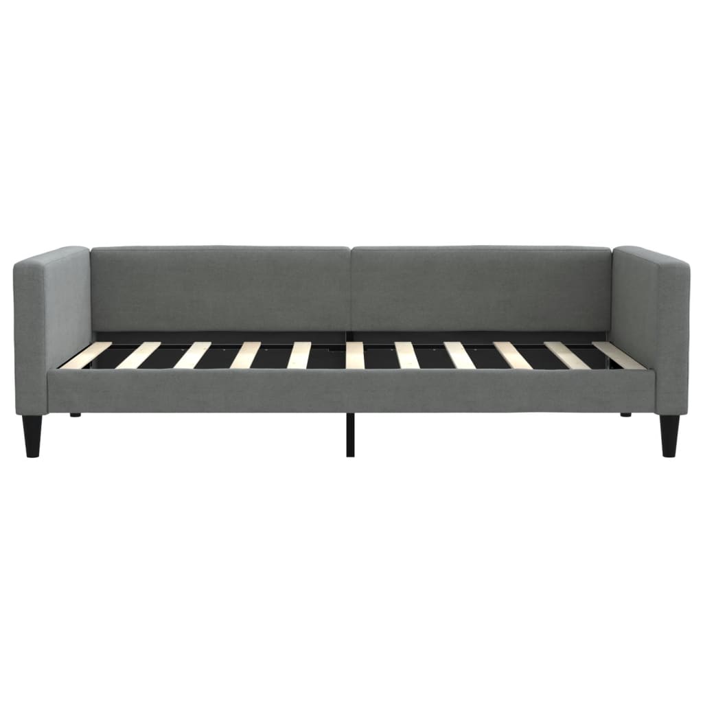 Lit de jour avec lit gigogne gris foncé 100x190 cm tissu - XIOS