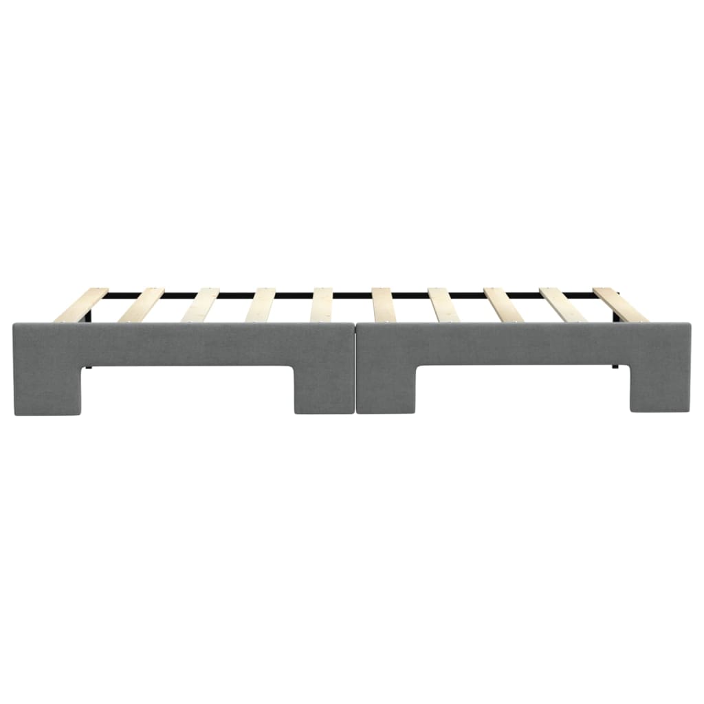 Lit de jour avec lit gigogne gris foncé 100x190 cm tissu - XIOS