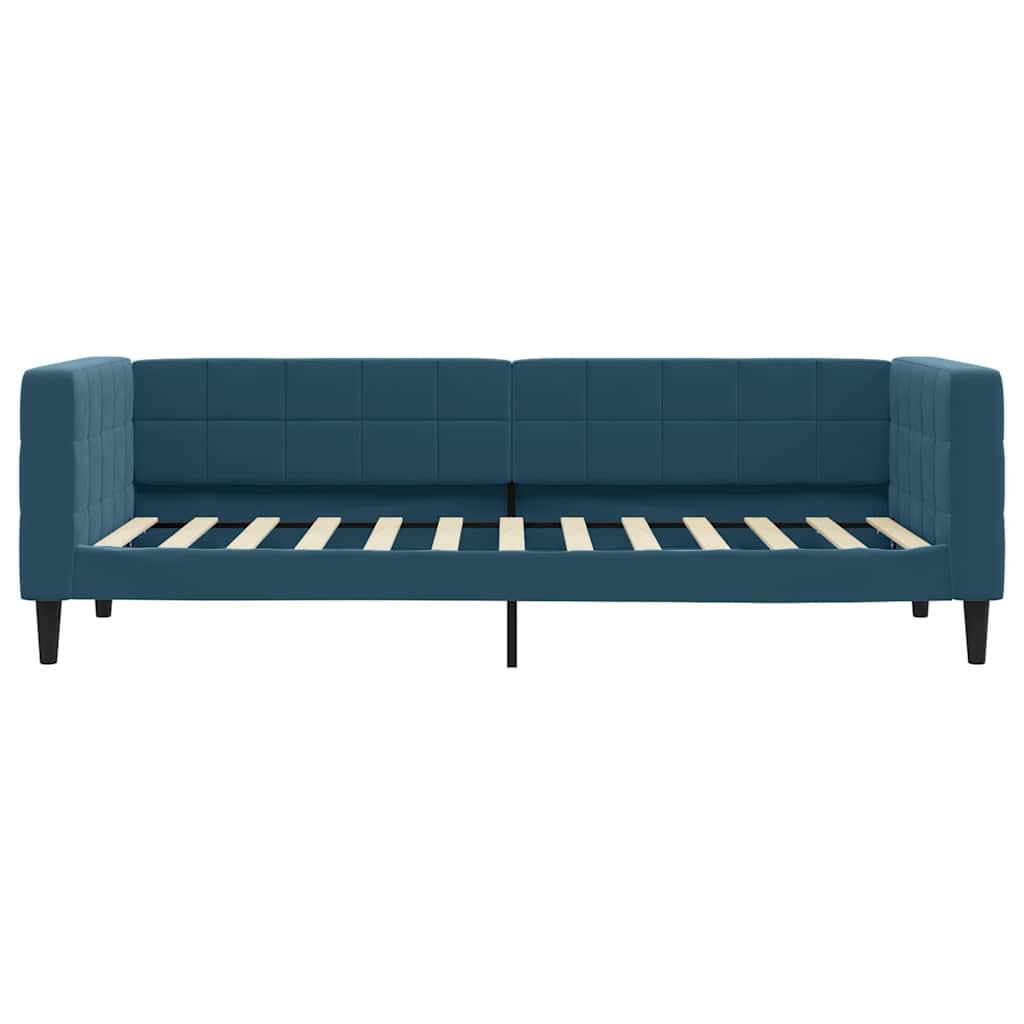 Lit de jour avec matelas bleu 80x200 cm velours - XIOS