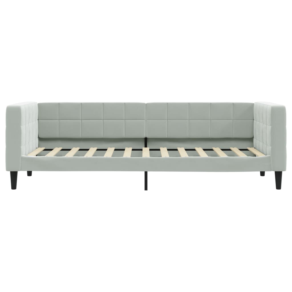 Lit de jour avec matelas gris clair 80x200 cm velours - XIOS