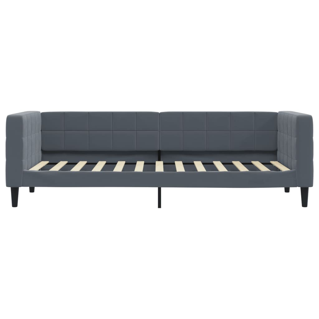 Lit de jour avec matelas gris foncé 80x200 cm velours - XIOS