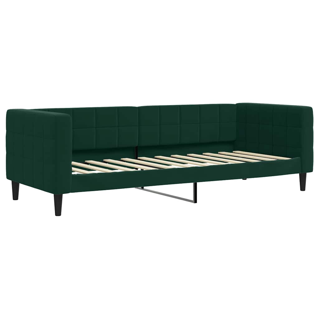 Lit de jour avec matelas vert foncé 80x200 cm velours - XIOS