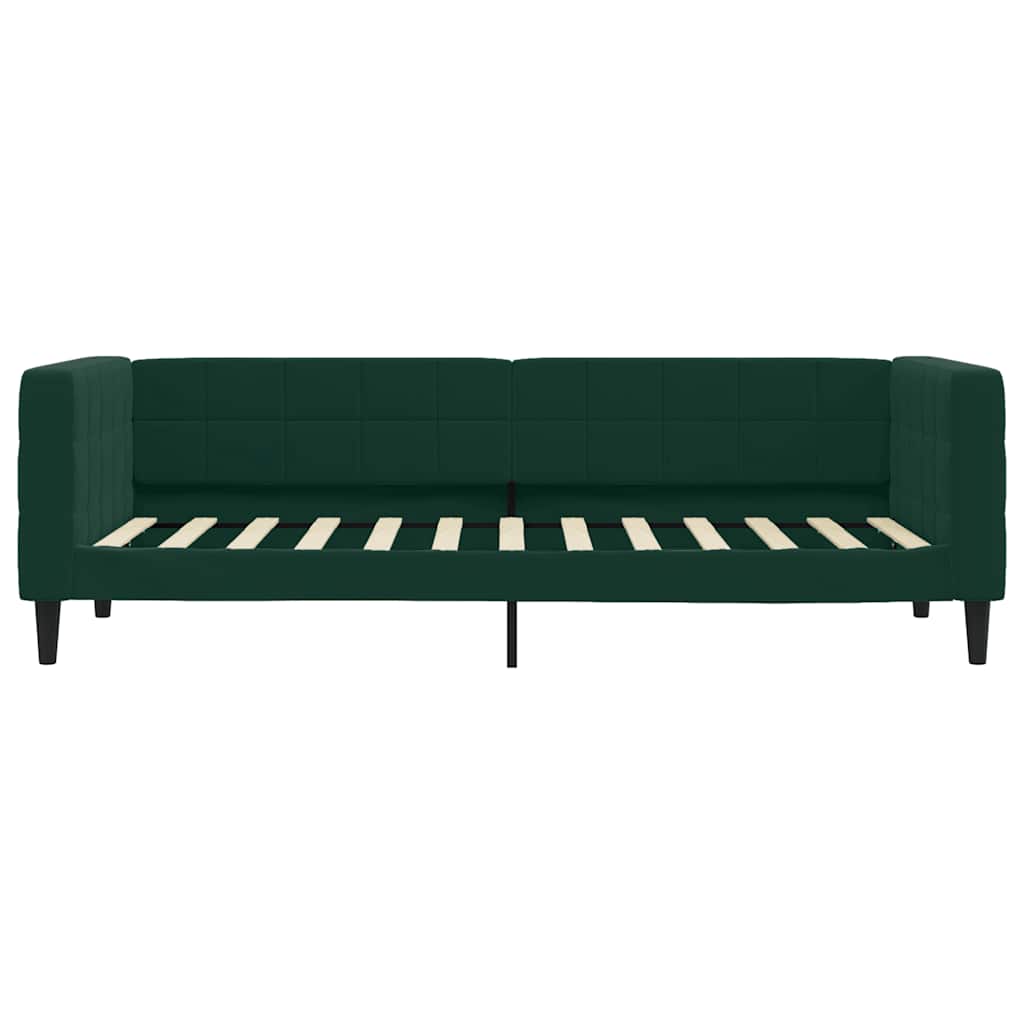 Lit de jour avec matelas vert foncé 80x200 cm velours - XIOS