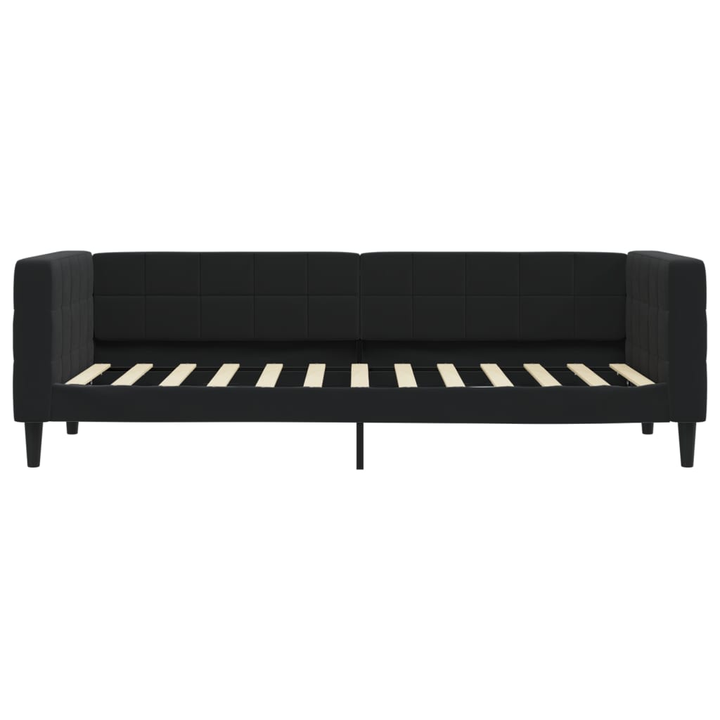 Lit de jour avec matelas noir 80x200 cm velours - XIOS