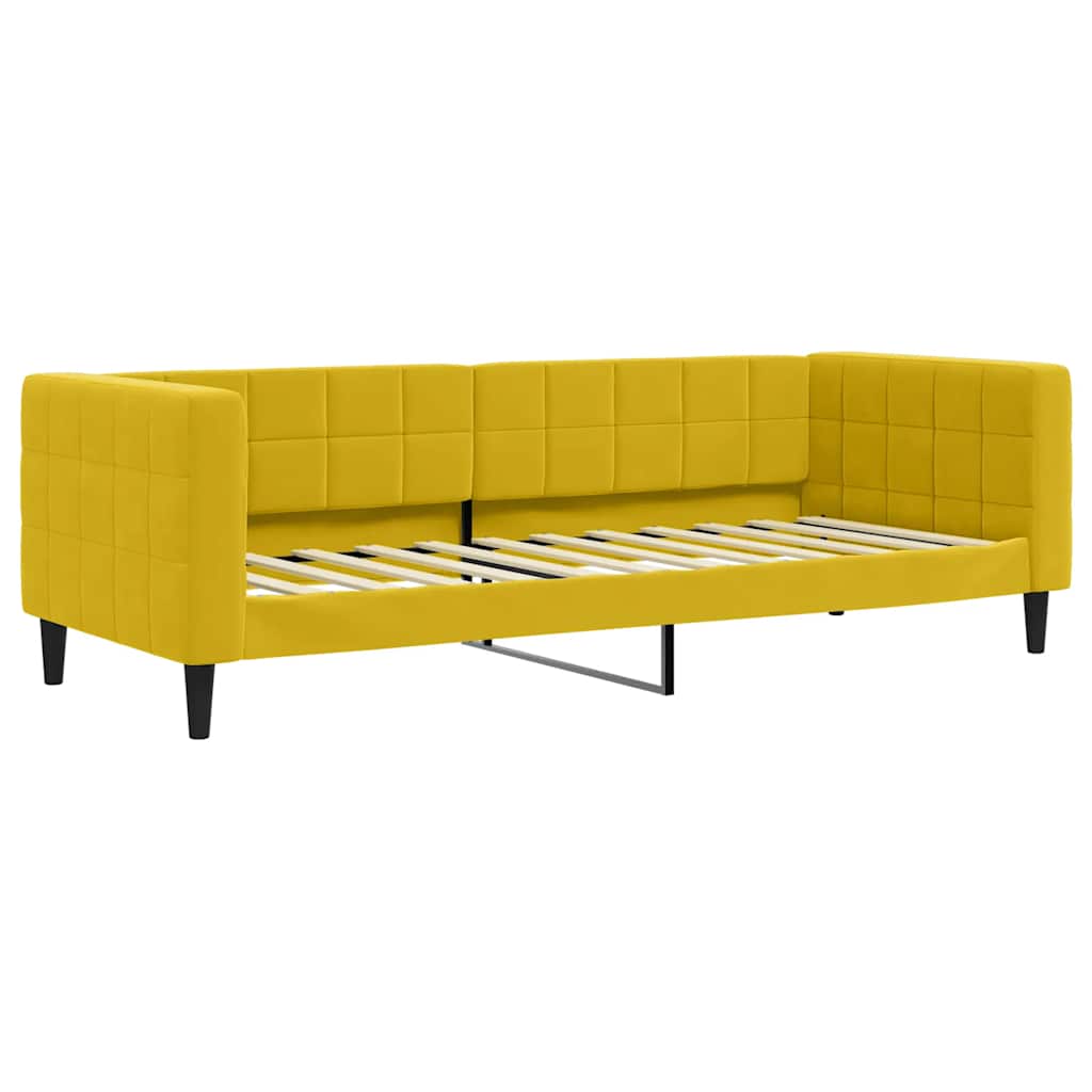 Lit de jour avec matelas jaune 80x200 cm velours - XIOS