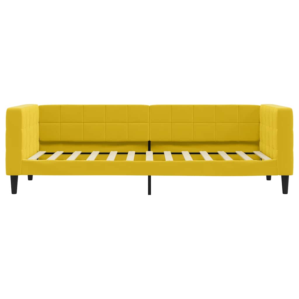 Lit de jour avec matelas jaune 80x200 cm velours - XIOS