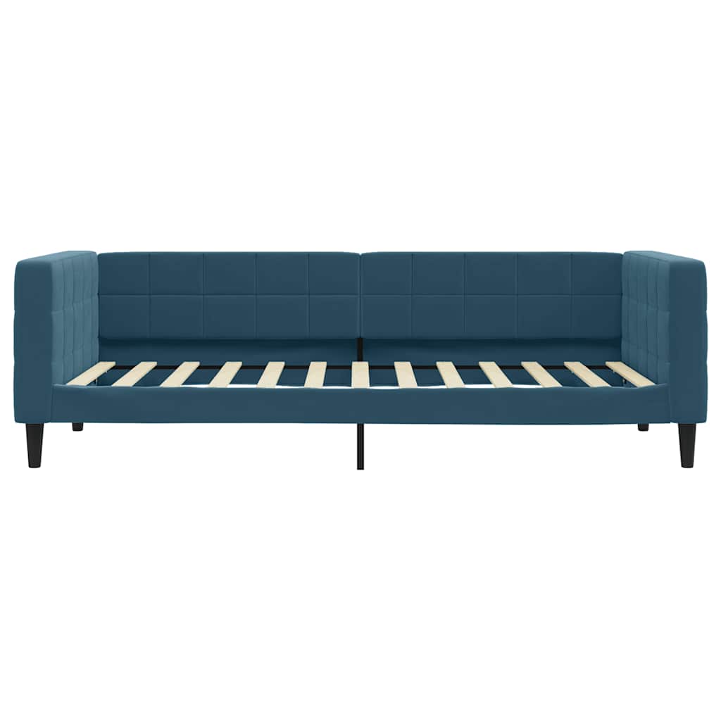 Lit de jour avec matelas bleu 90x200 cm velours - XIOS