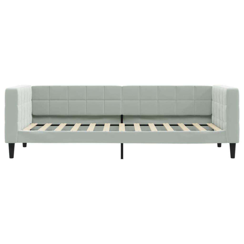 Lit de jour avec matelas gris clair 90x200 cm velours - XIOS