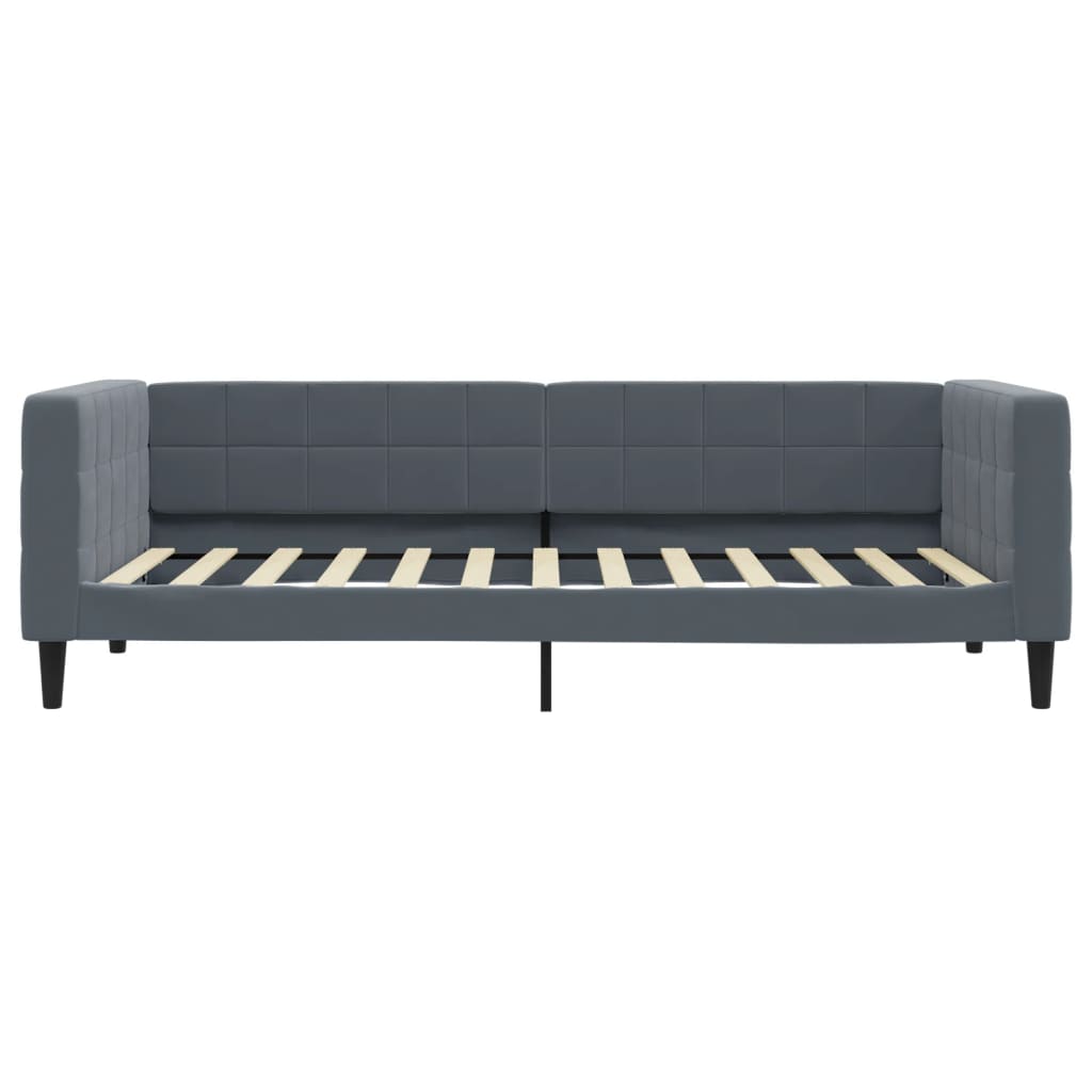 Lit de jour avec matelas gris foncé 90x200 cm velours - XIOS