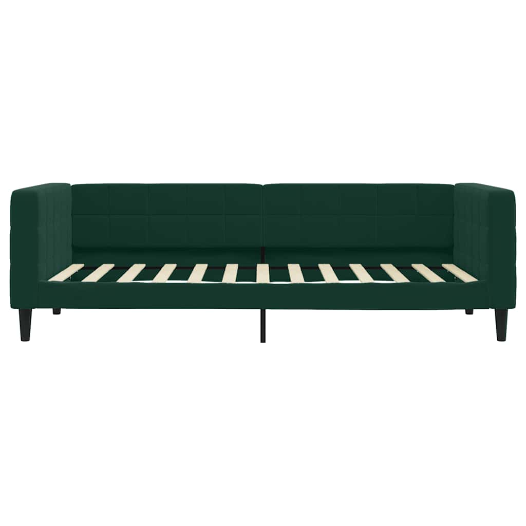 Lit de jour avec matelas vert foncé 90x200 cm velours - XIOS