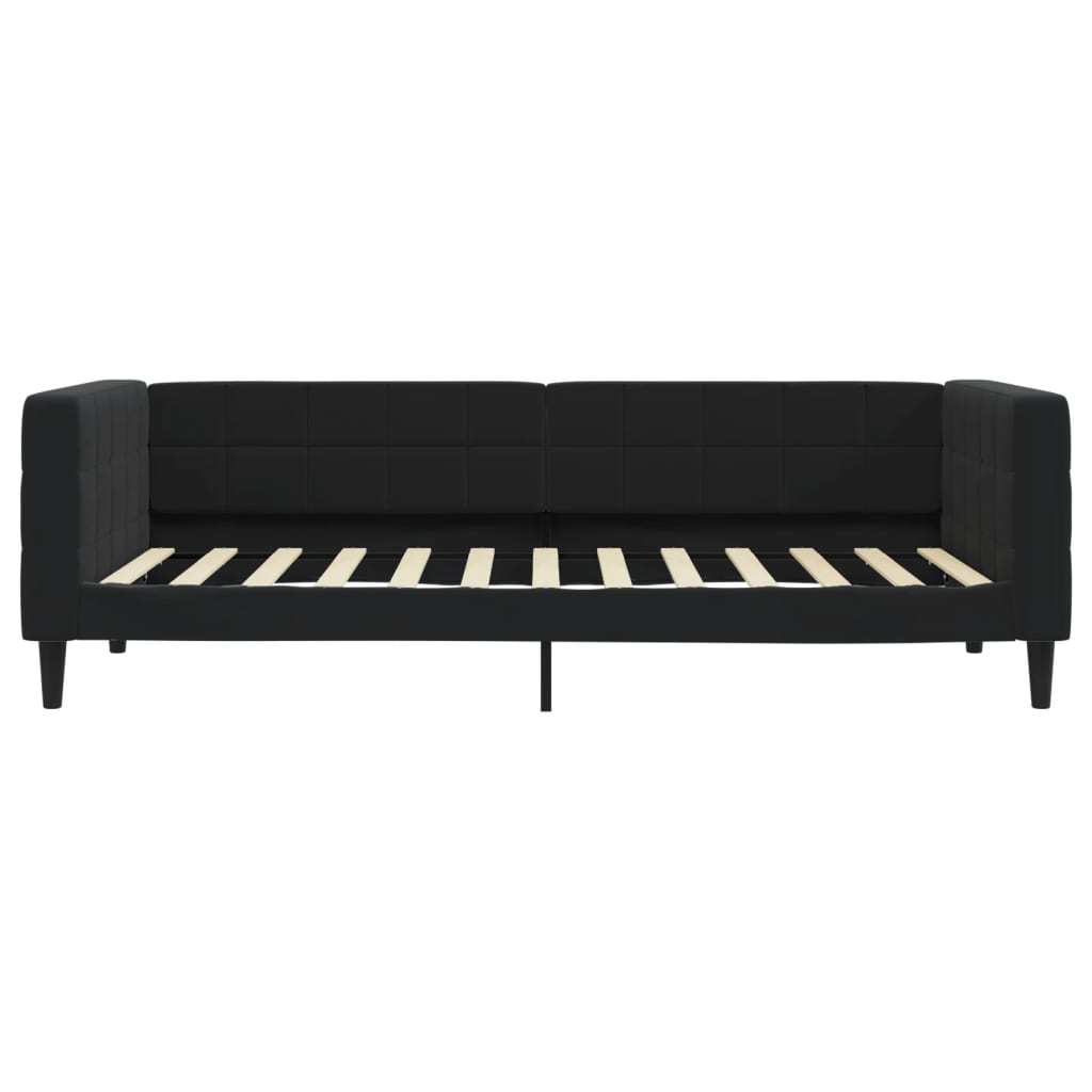 Lit de jour avec matelas noir 90x200 cm velours - XIOS