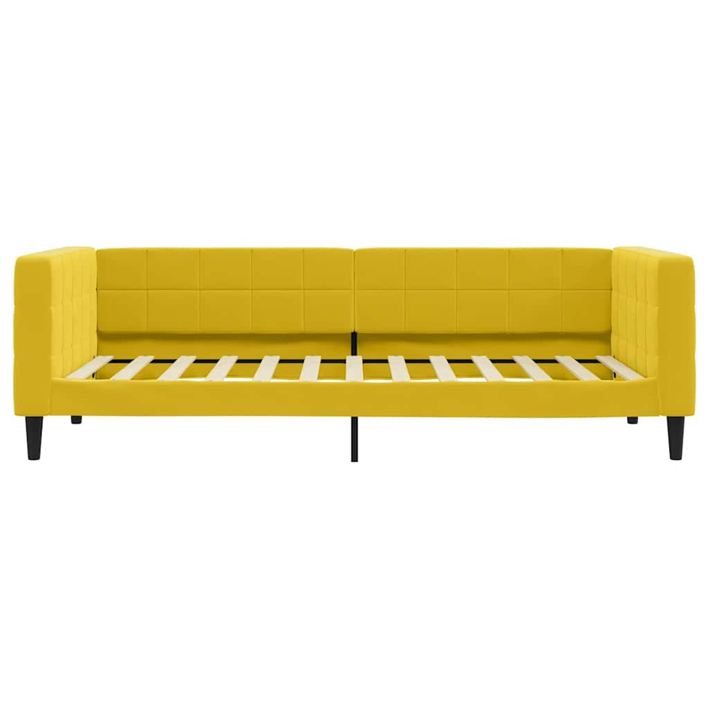 Lit de jour avec matelas jaune 90x200 cm velours - XIOS