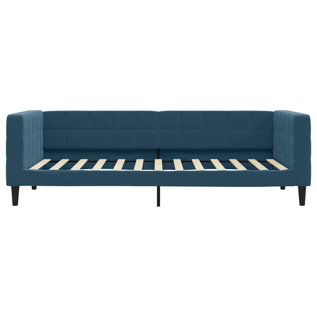 Lit de jour avec matelas bleu 100x200 cm velours - XIOS