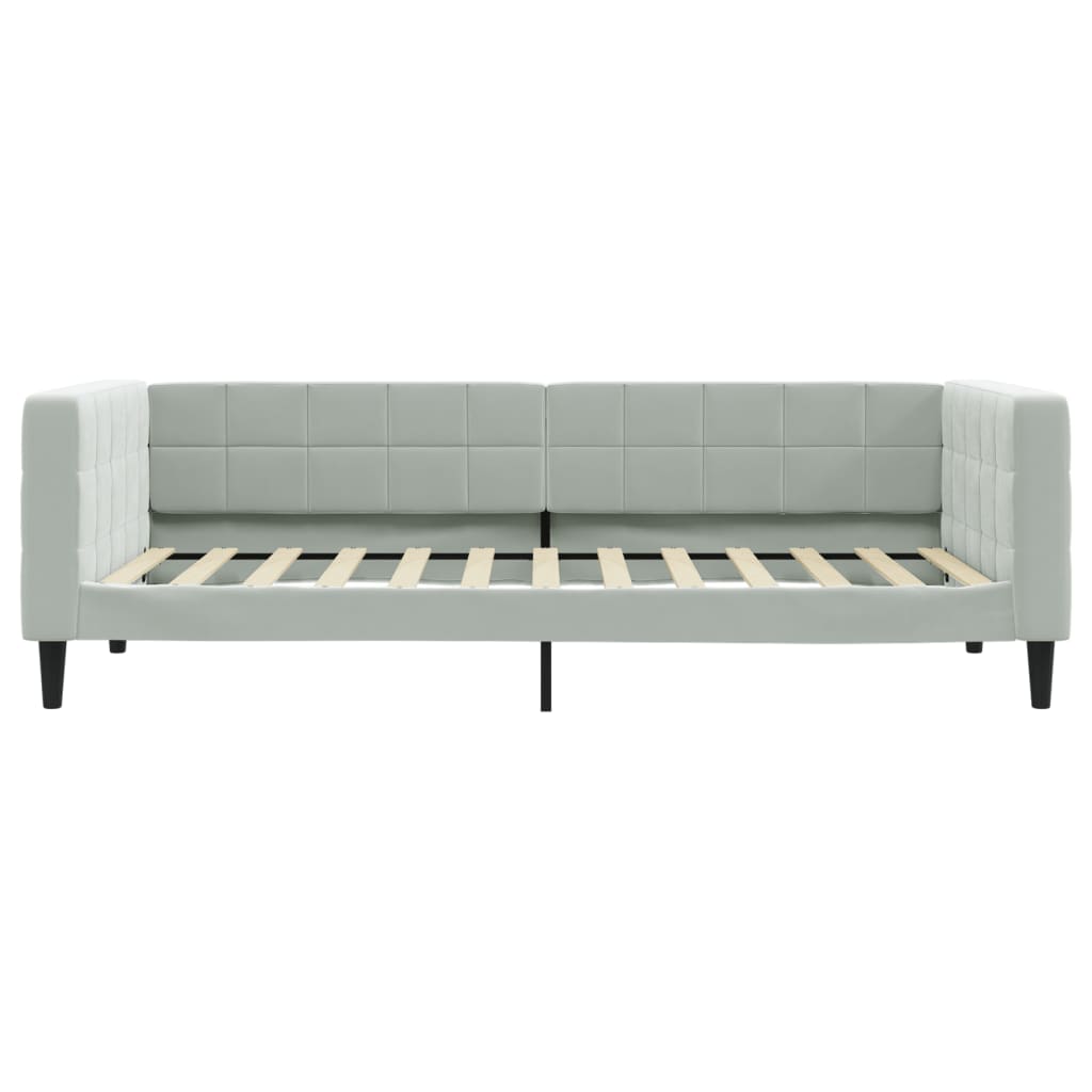 Lit de jour avec matelas gris clair 100x200 cm velours - XIOS